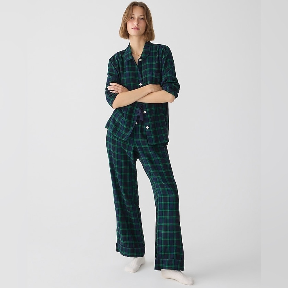 J Crew Flannel Pajama pants only Black Watch tartan BU657 XL